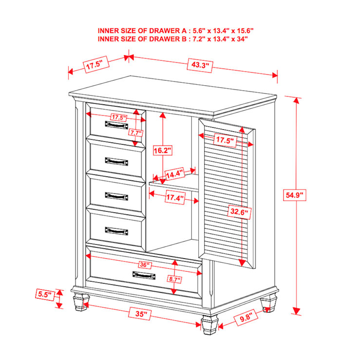 Highland Dunes 5 Drawer Dresser Wayfair